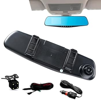 【中古】ガラスドライブレコーダー、車のリアビューガラスカメラ - タッチスクリーンスマートリアビューガラスバックアップカメラ,24H駐車モード、自動車