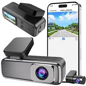 【中古】【未使用】車用 2K ダッシュ カム、WiFi 車 DVR フロントおよびリア カメラ ビデオ レコーダー、24 時間駐車モニター 夜間広角ダッシュ カム ブラック ボッ
