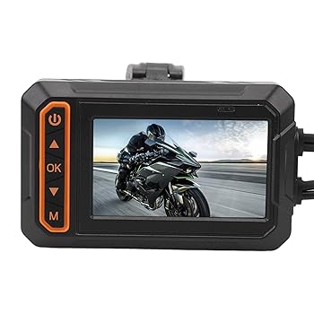 【中古】【未使用】オートバイドライブレコーダー、デュアルレンズフロントとリア1080P 3インチIPSスクリーンIP67防水ドライブレコーダーモータースポーツ用、広角1