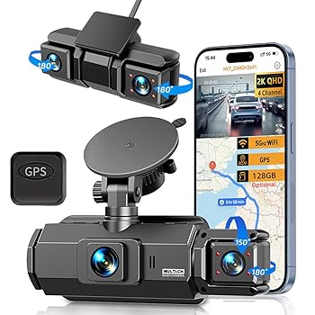 【中古】【未使用】車のための4つのチャネルのダッシュカメラ、WiFi APP GPS 360度のパノラマ保護、前部内部側面および後部カメラ車DVR、4つのカメラHD 1080P*4の同｜AJIMURA-SHOP