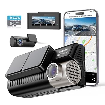 【中古】【未使用】ドライブレコーダー KAWA 解像度4K スマートフォン連動 夜は昼のような画質 音声コントロール 操作簡単 スマトフォン連動 360°回転 WI-FI対応