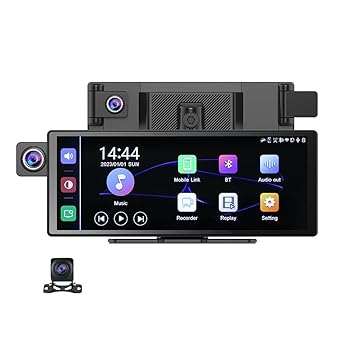 【中古】ダッシュボード4K 3840*2160Pのリアビューミラーカメラ、Bluetooth FM AUXデジタルカーDVRビデオレコーダーで車のための二重レンズのダッシュカ