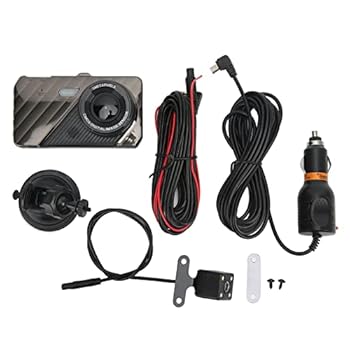 【中古】デュアルダッシュカメラ 1080P HD、動体検知および駐車監視機能付きフロントおよびリアカーレコーダー、170°広角、シームレスループ録画、亜鉛