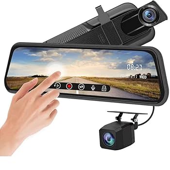 【中古】【未使用】ドライブレコーダー 前後カメラ ミラー型 1080P【 10インチ 170°広角】 IPSタッチスクリーン ミラー型伸縮式 ドラレコ 同時に録画 超鮮明夜間撮