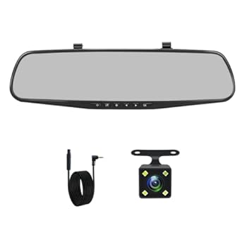 【中古】【未使用】Atoeyal ドライブレコーダー ホワイト ミラー Dvr 4.3 インチ ダッシュ カメラ FHD 1080P 自動レジストラ サポート リアビュー カメラ ビデオ レ