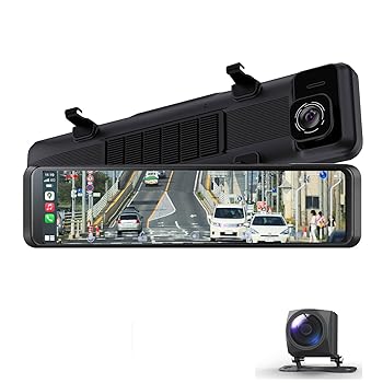【中古】【未使用】DOGBOO 12インチIPS液晶 4K録画 ミラー型ドライブレコーダー ワイヤレスCarPlayとAndroidAuto対応 画面ミラーリング機能 ドライブレコーダー 前