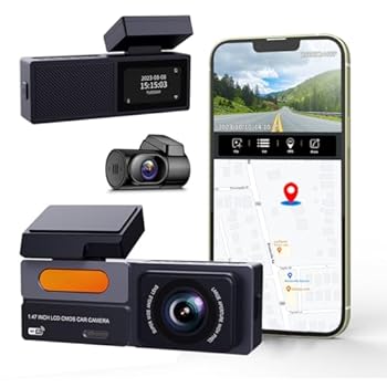 【中古】【未使用】2K 車載DVRデュアルレンズドライブレコーダ、Wifi APP車載DVRを内蔵、前1440Pと後1080Pデュアルカメラ、1.47インチIPS画面ハイビジョン夜視ビデ｜AJIMURA-SHOP
