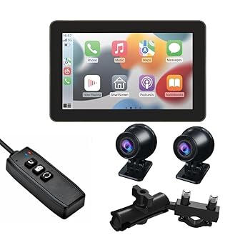 【中古】【未使用】オートバイ用防水ドライブレコーダー, デュアルカメラ1080P, GPS内蔵, IP65防水, 128GB対応, モーション検知, 駐車監視