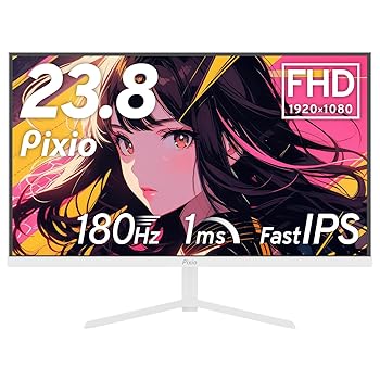 【中古】Pixio PX248 Prime Plus White 白いこと ゲーミングモニター 白 白いこと 23.8in 24in 180サイクル FHD ピクシオ 2年言いはなつ 未経験者