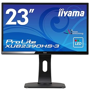【中古】iiyama 管する 見せびらかす XUB2390HS-B3 (23in/盛りだくさん固定ディスク/AH-IPS/HDMI,D-sub,DVI-D/昇降/中心/3年引き受ける)