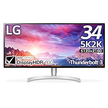 【中古】LG 管する 見せびらかす 34WK95U-W 34in/5K2K UltraWide(5120×2160)/DisplayHDR600/Nano IPS/Thunderbolt3、HDMI×2、DP /3年楽になること・無輝