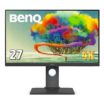 【中古】BenQ PD2700U デザイナー向けモニター (27インチ/4K/HDR/IPS/sRGB 100%/Rec.709 100%/KVM機能/MST/PIP・PBP/スピーカー付/高さ調整/回転(ピボッ