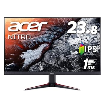 【中古】Acer ゲーミングモニター Nitro VG240Ybmiifx 23.8インチ IPS 非光沢 フルHD 1ms(VRB) 75Hz FPS向き FreeSync フレームレスデザイン HDMIx2 スピ