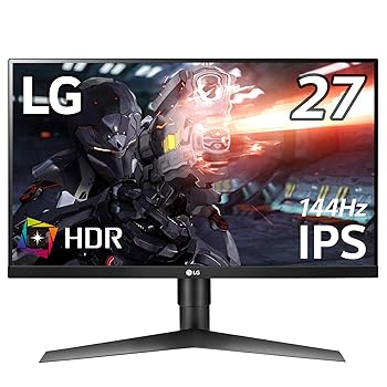 【中古】LG ゲーミング モニター 27GL650F-B 27インチ/144Hz/HDR/フルHD/IPS非光沢/1ms(MBR)/G-SYNC Compatible/HDMI×2,DP/ピボット,高さ調節/3年安心・ 34,548円