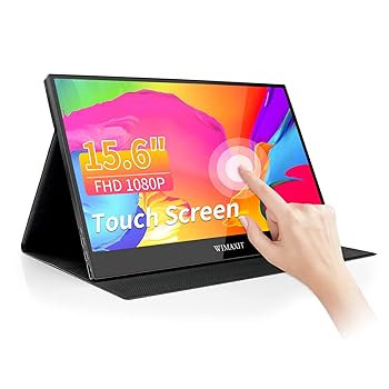 【中古】【未使用】WIMAXIT 15.6インチ タッチパネル モバイルモニター モバイルディスプレイ 1920x1080解像度 IPSパネル スピーカー内蔵 USB Type-C/標準HDMI/スタ|AJIMURA-SHOP