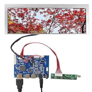 【中古】【未使用】VSDISPLAY 9.1インチ 解像度 822x260 液晶 ディスプレイ LQ091B1LW01 HD USB LCD コントローラー 360度画面回転支持
