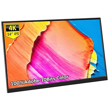 【中古】Corkea 14インチモバイルモニター 4K解像度 3840*2160 モバイルディスプレイ Adobe RGB 100%色域 IPSパネル 狭額デザイン 薄型 軽量 USB Type-C/