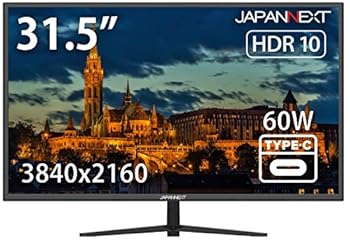【中古】JAPANNEXT 31.5インチ モニター 4K UHD 3840x2160解像度 VA ディスプレイ (KVM/HDMI/DisplayPort/スピーカー内蔵/ブルーライトカット) JN-V315UH