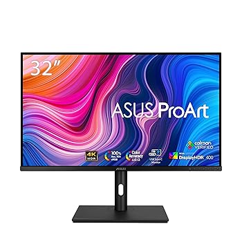 【中古】【未使用】ASUS 4K モニター 32インチ 60Hz ディスプレイ IPS 4K HDMI 2.0(x2) DisplayPort 1.2 ヘッドホン出力 ProArt PA329CV ブラック