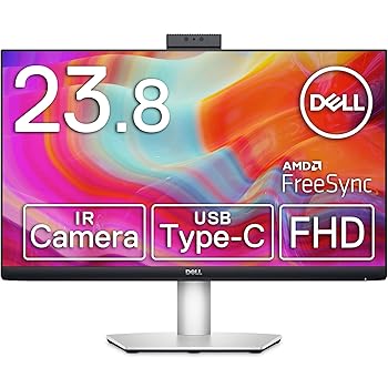 【中古】Dell S2422HZ 23.8インチ ビデオ会議 モニター ディスプレイ (FHD/IPS 非光沢/USB-C HDMI DisplayPort/sRGB 99%/縦横回転 高さ調整/AMD FreeSync