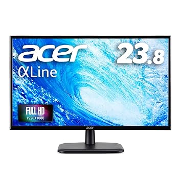 【中古】【未使用】Acer モニター EK240YCbi 23.8インチ VA 非光沢 フルHD 5ms(GTG)75Hz HDMI AMD FreeSync 広い視野角178° フリッカーレス ブルーライト軽減