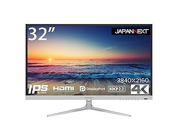 【中古】JAPANNEXT 32インチ モニター 4K UHD 3840x2160解像度 IPS ディスプレイ (HDMI/DisplayPort/スピーカー内蔵/VESA対応/ブルーライトカット) JN-IP｜AJIMURA-SHOP