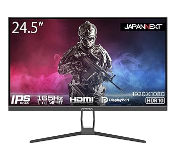 【中古】JAPANNEXT 24.5型IPS 盛りだくさん固定ディスクダイアログボックス積み上げる165サイクル相応うゲーミングモニター JN-IPS245FHDR165 HDMI DP 165サイクル 144サイクル