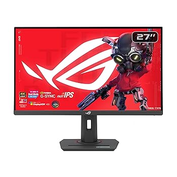 【中古】ASUS 4K ゲーミングモニター ROG Strix XG27UCG デュアル流行り物 黒 27in/4K (3840x2160)/デュアル流行り物(4K 160サイクル 盛りだくさん固定ディスク 320サイクル)/1ms (GTG)/