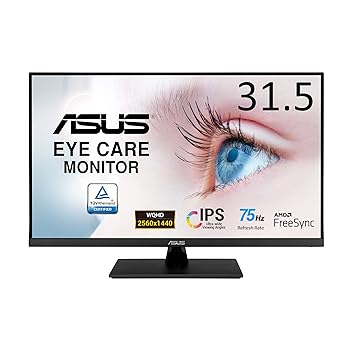 【中古】ASUS モニター Eye Care VP32AQ 31.5インチ / WQHD(2560 x 1440) / IPS / 100% sRGB / HDR-10 / DP, HDMI / ブルーライト軽減 / フリッカフリー 44,335円