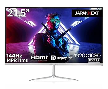【中古】【未当てはめる】JAPANNEXT 21.5in ゲーミングモニター 144サイクル 1ms 盛りだくさん固定ディスク 1920x1080解像力 TN ダイアログボックス 見せびらかす (HDMI/DisplayPort/VESA相応う/青味ともし火