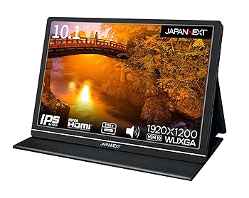 【中古】JAPANNEXT 10.1in 移動性管する IPS ダイアログボックス WUXGA 1920x1200解像力 かっこ良い入れもの付き添い人 (Type C/MAC パソコン相応う/金棒引き内蔵/光輝) JN-MD