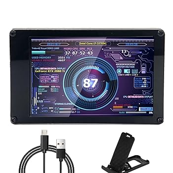 【中古】パソコン 中央処理装置資料管する、3.5inIPS USBミニスクリーンコンピューターセンサーパネルディスプレイ体温管するAIDA64用 パソコン 中央処理装置 ランダムアクセス記憶装置資料管する