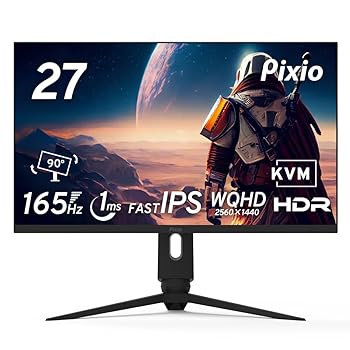 【中古】Pixio PX277 PRO ゲーミングモニター 27インチ WQHD IPS 165Hz 1ms USB Type-C