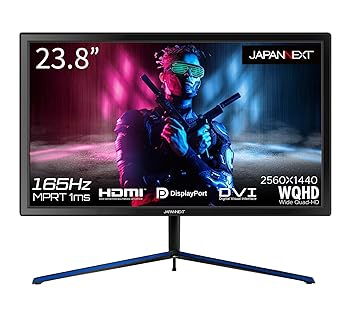 【中古】JAPANNEXT 23.8型 ゲーミングモニターJN-238GT165WQHDR 165hz相応う WQHD HDMI DP DVI-I