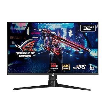 【中古】【未使用】ASUS 4K ゲーミングモニター ROG Swift XG32UQ 32インチ/4K/160Hz/HDMI 2.1 DP/IPS/1ms/DisplayHDR 600/量子ドット技術/可変オーバードライブ/PS画像