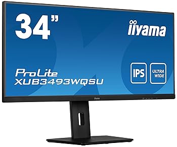 【中古】二十日鼠電子計算機 iiyama 管する 見せびらかす 34in ウルトラ広広とした UWQHD 3440×1440 IPS遣りくち 高さ合わせる 角度合わせる HDMI DisplayPort U