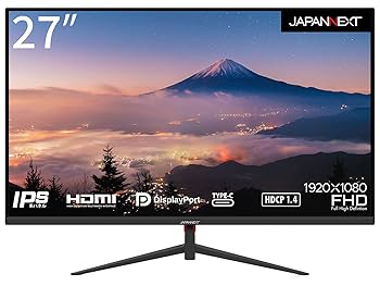 【中古】JAPANNEXT 27in 管する 盛りだくさん固定ディスク 1920x1080解像力 IPS 見せびらかす (HDMI/DisplayPort/金棒引き内蔵/VESA相応う/ブルーライトカット) JN-IP