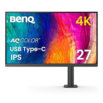 【中古】ベンキュージャパン BenQ AQCOLORつづき物 設計者向けエルゴモニター 4K 27型 PD2705UA IPS/ノングレア/広色域/HDR10/USB-C 65W給電/HDMI/DP