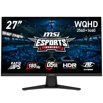 【中古】MSI ゲーミングモニターMAG 274QF 27インチ/WQHD/RAPID IPSパネル/180Hz/0.5ms(GTG、最小値)/HDMI/DP/Adaptive-Sync/HDR/AIビジョン/メーカー3|AJIMURA-SHOP
