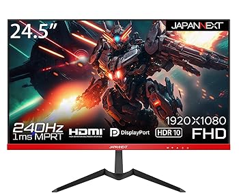 【中古】JAPANNEXT 24.5in ゲーミングモニター 240サイクル 盛りだくさん固定ディスク 1920x1080解像力 VA ダイアログボックス 見せびらかす (HDMI/DisplayPort/VESA相応う/ブルーライトカッ