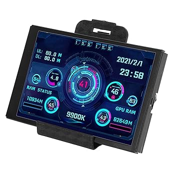 【中古】【未当て嵌める】電子計算機熱度管する、3.5inミニIPS USB C マイコン熱度見せびらかす中央処理装置 ランダムアクセス記憶装置見聞管するマイコンセンサーパネルディスプレイ、DIY電子計算機