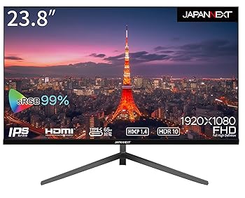 【中古】JAPANNEXT 23.8in 管する 盛りだくさん固定ディスク 1920x1080解像力 IPS 見せびらかす (HDMI/USB-C 給電 (65W) / 金棒引き内蔵/VESA相応う/ブルーライトカッ