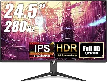 【中古】FFF モニター 24.5インチ ディスプレイ 280Hz リフレッシュ HDR ゲーミング 1ms Fast IPS 内蔵AC電源 sRGB99% 1920×1080 HDMI フリッカーフリー