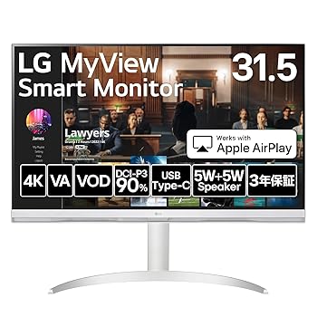 【中古】【VGP2023 Summer 企画賞】32SQ730S-H 31.5インチ LG SMART Monitor 4K(3840×2160) / スマートモニター/webOS/アンチグレア/DCI-P3 90% / HDR10