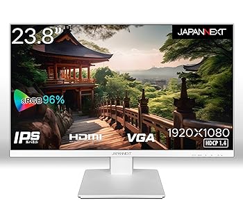 【中古】JAPANNEXT 23.8in 管する 盛りだくさん固定ディスク 1920x1080解像力 IPS 見せびらかす (HDMI/VESA相応う/ブルーライトカット) JN-238i75F-W