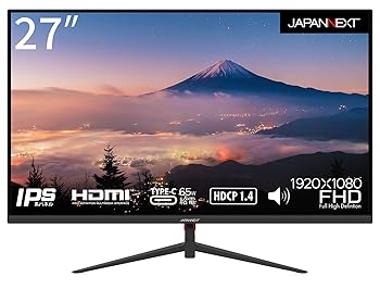 【中古】JAPANNEXT 27インチIPSパネル搭載 フルHD液晶モニター JN-IPS270FLFHD-C65W HDMI USB-C(65W給電）