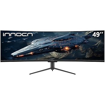 【中古】INNOCN 49in ゲーミング サーフェス 管する、曲面 1800r5K超広広とした面 120hz、HDR400 HDMI/DP/Type-C 65W/USB/RJ45、高さ自然調整、 唐人笛、目の その他-パソコン・周辺機器