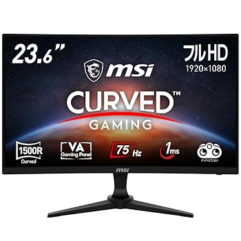 【中古】MSI ゲーミングモニター 75Hz 23.6インチ VA湾曲モニター フルHD/1ms/FreeSync/HDMI1.4b/DisplayPort 1.2a/ブルーライトカット G243CV 34,098円