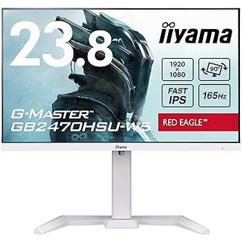 【中古】二十日鼠電子計算機 G-MASTER ゲーミングモニター 白 白いこと 23.8in 165サイクル 0.8ms IPS操作手順 盛りだくさん固定ディスク 高さかい繕う 縦回転させる HDMI Displayport USB