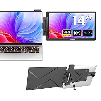 【中古】【未当て嵌める】ELECROW 14in 携帯型管する 万覚え帳マイコン画面エクステンダー 万覚え帳マイコン用 (13in~16.5in) CrowView FHD 1080P USB-C デ
